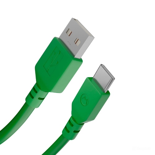 Кабель USB Type C, 3А, зелёный